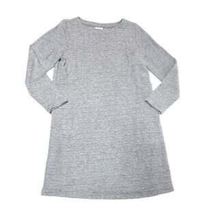 J jill grey Ottoman ribbed gray sweater dress women's large